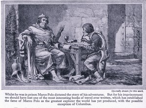 Podczas pobytu w więzieniu Marco Polo podyktował historię swoich przygód, ok. 1950