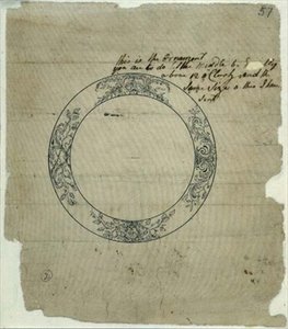 Ms 3972/3 Projekt tarczy dla czwartego chronometrażysty (pióro i atrament)