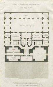 Stafford - Plan piwnicy Historia Shire Hall: grawerowanie, nd [1794-1798] (druk) autorstwa John Harvey