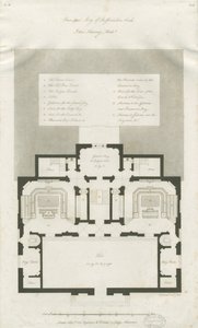 Stafford - Plan głównego piętra Shire Hall: grawerowanie, nd [1794-1798] (druk) autorstwa John Harvey