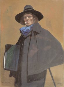 Portret artysty, ok. 1910 (akwarela na papierze) autorstwa John Hassall