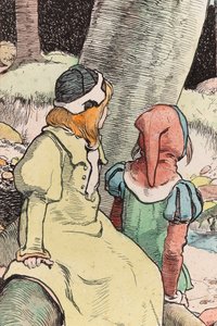 The Babes in the Wood, ok. 1900 (akwarela, długopis i atrament na papierze) (detal 244428) autorstwa John Hassall