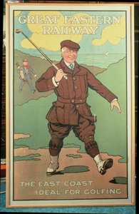 Wschodnie wybrzeże: idealne do gry w golfa. Plakat dla Wielkiej Kolei Wschodniej autorstwa John Hassall