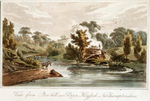 Kanał Grand Junction ze Stow Hill w pobliżu Upper Heyford, Northamptonshire, 1819