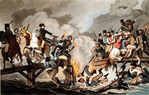 Napoleon I i armia francuska przekraczają Berezynę w listopadzie 1812 r.