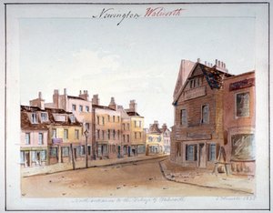Widok wsi Walworth, Southwark, od północnego wejścia, Londyn, 1825