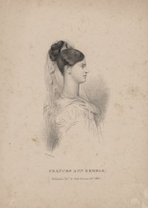 Frances Ann Kemble, litografia wykonana przez Childs und Inman. autorstwa John Hayter