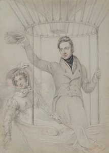 George Graham i jego żona Margaret podczas lotu balonem, Londyn, 1823 r