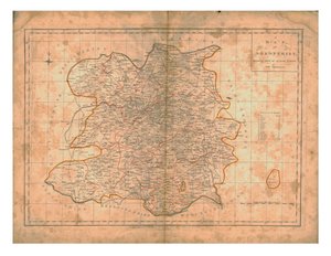 Mapa Shropshire, c1788 autorstwa John Haywood