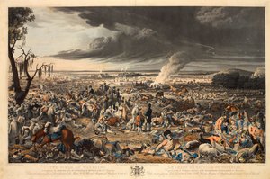 „Pole pod Waterloo, jakie ukazało się rano po pamiętnej bitwie 18 czerwca 1815 roku” (akwatinta, kolorowa)