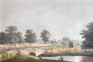 Widok na jarmark w Hyde Parku, wyryty przez Matthew Dubourga, 1 sierpnia 1814 (rycina kolorowana)