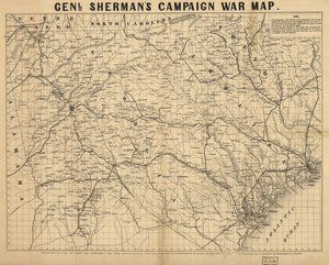 Mapa kampanii wojennej gen. Shermana. LOC 99447285