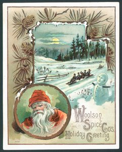 Kartka świąteczna Woolson Spice Company (chromolitho)