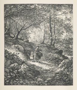 Tablica 26. Spacer po lesie, z „Nature Pictures”, seria trzydziestu oryginalnych ilustracji narysowanych na drewnie przez J.H. Della i rytowanych przez R. Patersona.John Henry Dell