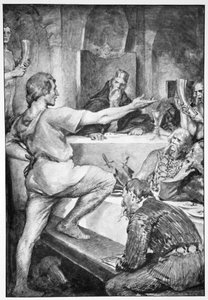 „Beowulf wyniośle odpowiada Hunferthowi”, 1910.