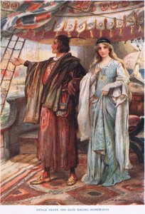 Książę Henryk i Elsie żeglują do domu autorstwa John Henry Frederick Bacon