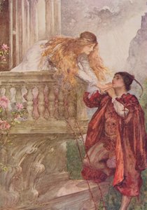 Romeo i Julia z „Opowieści dziecięcych z Szekspira” Edith Nesbit (1858-1924) wyd. Raphael Tuck und Sons Ltd., Londyn (ilustracja książkowa)