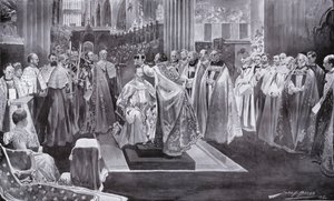 Koronacja króla Edwarda VII przez arcybiskupa Canterbury, Westminster Abbey, Londyn, 1902