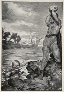 Thorbion podniósł ogromny kamień, z 