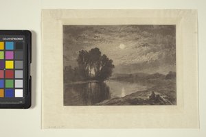 Moonlight On The Androscoggin (atrament, długopis, ołówek)