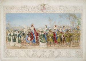 Jane Georgiana, Lady Seymour, królowa piękności ołówek i toaleta na papierze autorstwa John Henry Nixon