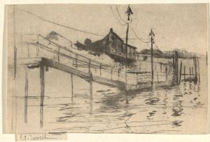 Scena na dokach autorstwa John Henry Twachtman