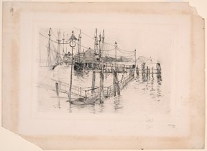 The Old Toll House w Bridgeport (duży talerz) autorstwa John Henry Twachtman