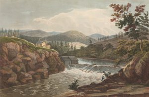 Little Falls w Luzerne nr 1 portfela rzeki Hudson, 1822-23. autorstwa John Hill