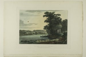 Widok nad wodospady Schuylkill, płyta trzecia z pierwszej liczby Malowniczych widoków amerykańskiej scenerii autorstwa John Hill