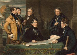 A Consultation previous to an Aerial Voyage from London to Wellburg in Nassau on the 7th day of November, 1836, pub. 1843 autorstwa John Hollins