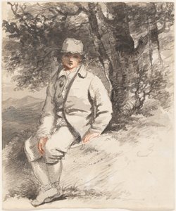 Młody chłopiec siedzący pod drzewem autorstwa John Hoppner