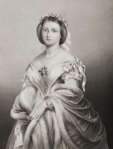 J.Ś. Księżniczka Wiktoria Adelajda Maria Louisa (1840-1901) Księżniczka Królewska Anglii, grawerowana przez D.J. Pound z fotografii, z „Salonu wybitnych osobistości, tom 2”, opublikowanego w Lo