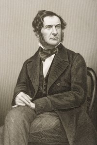 William Ewart Gladstone (1809-98) grawerowany przez D.J. Pound z fotografii, z „The Drawing-Room of Eminent Personages, Volume 2”, wydanej w Londynie, 1860 autorstwa John Jabez Edwin Paisley Mayall