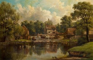 Farma w Wood Lane, Handsworth, 1850-1908. autorstwa John Joseph Hughes