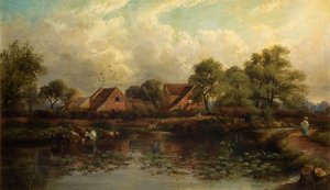 Farma w Wood Lane, Handsworth, 1850-1908. autorstwa John Joseph Hughes