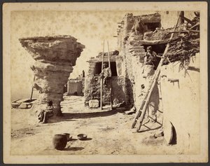Skała Tańca w pueblo Walpi w Arizonie autorstwa John K. Hillers