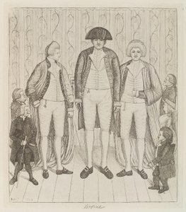 Charles Byrne; James Burnett, Lord Monboddo; William Richardson; John Bell; Baillie Kyd by John Kay autorstwa John Kay