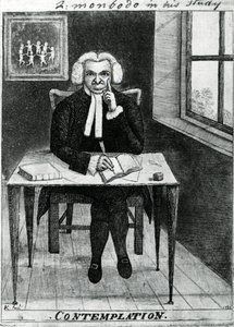 Kontemplacja - Lord Monboddo w swoim gabinecie, 1784 autorstwa John Kay