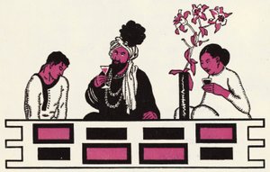 Ilustracja do Historii o Aladynie i cudownej lampie (litografia kolorowa)