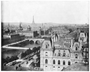 Panorama Paryża, Francja, koniec XIX wieku.