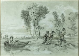 Scena wiejska autorstwa John La Farge