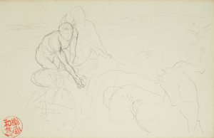 Achilles i Xanthus, z folio La Farge nr 849 i nr 860, jeden z 42 rysunków autorstwa John La Farge