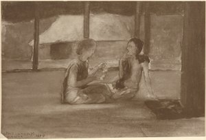 Dziewczyny w Samoa Hut autorstwa John La Farge