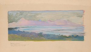 Wyspa Moorea Patrząc przez cieśninę z Tahiti, styczeń 1891, 1891. autorstwa John La Farge