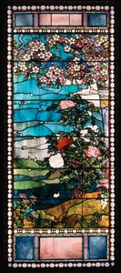 Kwitnąca wiśnia i piwonia autorstwa John La Farge or Lafarge