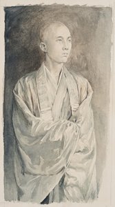 Portret księdza w świątyni Lyemitsu, Nikko, ok. 1888 (pranie w sepii na papierze)