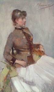 Portret siedzącej damy, 1887 autorstwa John Lavery