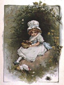 Mała Panno Muffet, z ilustrowanej książeczki z wierszykami dla dzieci autorstwa John Lawson