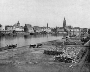 Frankfurt nad Menem w niemczech, ok. godz. 1900 (zdjęcie czarno-białe)