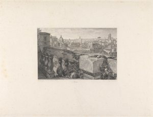 Rzym, z Ogrodów Farnese autorstwa John Le Keux